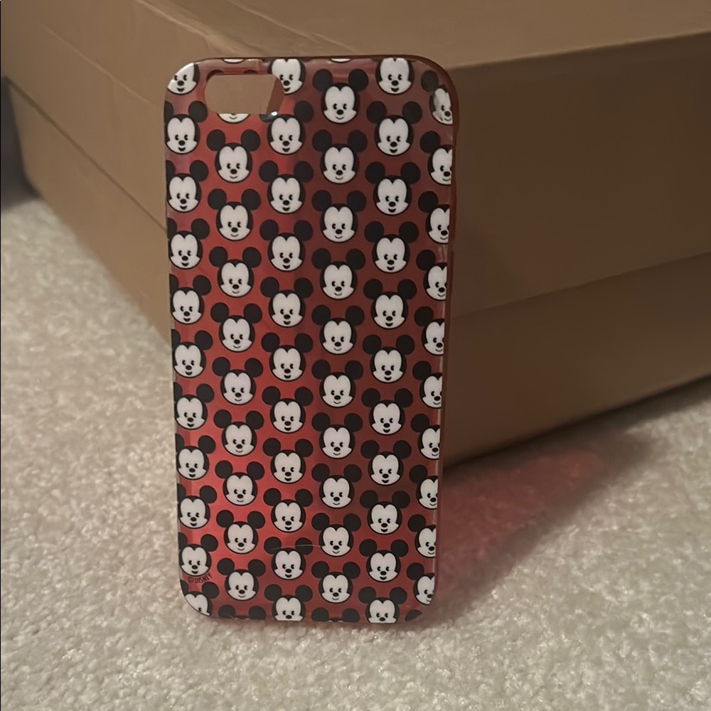 Disney Red Phone Cover with Playful Pattern